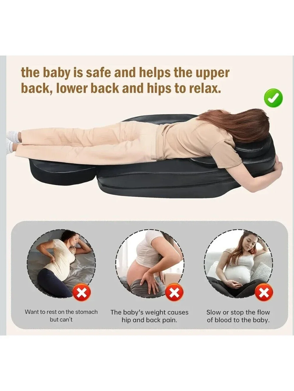 Pregnancy Massage Cushion & Headrest Prenatal Bolster Full Body Support